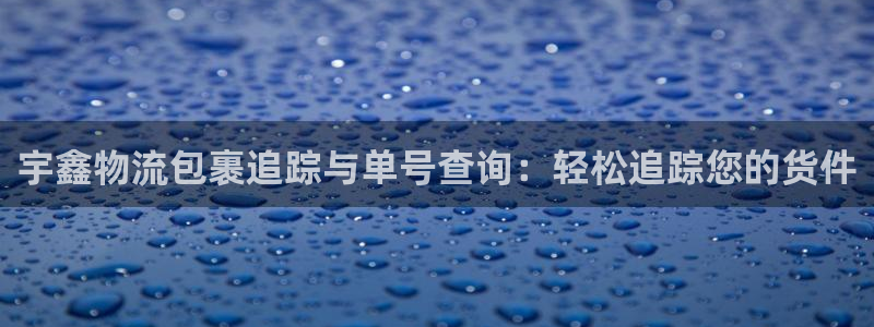 28圈稳吗：宇鑫物流包裹追踪与单号查